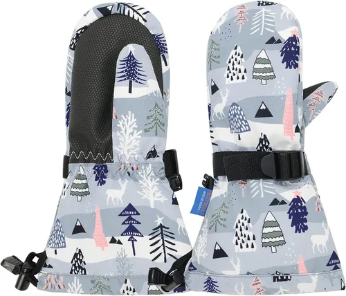 Miniatura 15 de Zando Guantes de invierno para niños pequeños, guantes de esquí impermeables para niños, guantes de nieve cálidos para niños y niñas