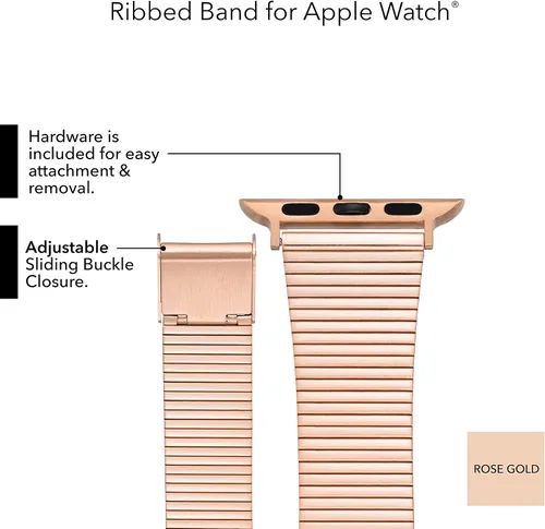 Miniatura 5 de Anne Klein Correa de acero inoxidable para Apple Watch, segura, ajustable, correa de repuesto para Apple Watch, se adapta a la mayoría de muñecas