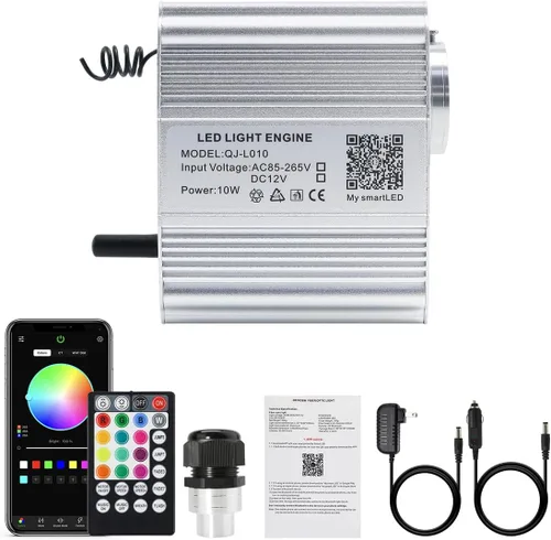 Miniatura 23 de AKEPO 4 Color 36W RGBW Luz de Fibra Óptica Parpadeante Solo Fuente de Luz, 4 Puertos RGBW Parpadeante + Activado por Música + Control a través