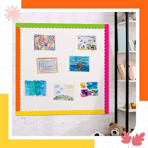 Miniatura 5 de TaoBary 6 Rollos 59.98 m Decoraciones de Bordes de Tablero de Anuncios de Navidad y de Invierno para el Aula, Bordes Dentados para Tablero de negro
