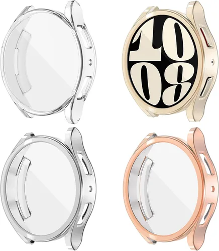 Miniatura 14 de (Paquete de 4) Funda Protectora de Pantalla Compatible para Samsung Galaxy Watch 6 de 40 mm (Versión 2023) Funda de Silicona Protectora Completa