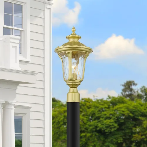Miniatura 3 de Livex Lighting 7855-14 Oxford - Cabezal de poste para exteriores, 1 luz, color negro ("19" x 9.5" x 19"")