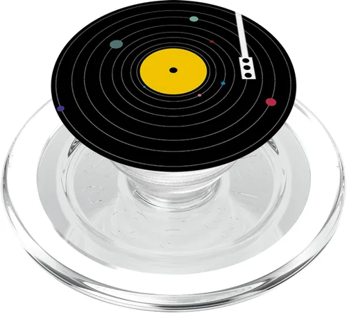 Sistema solar de disco de vinilo retro Pop Socket PopSockets PopGrip: agarre intercambiable para teléfonos y tabletas PopSockets MagSafe PopGrip