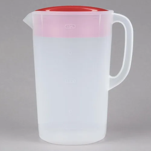 Miniatura 2 de Rubbermaid Jarra clásica de 1 galón con base transparente, tapa roja