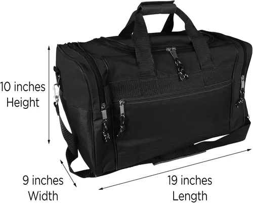 Miniatura 5 de Bolsa de lona, de DALIX, para el gimnasio, para viajar, 17 pulgadas