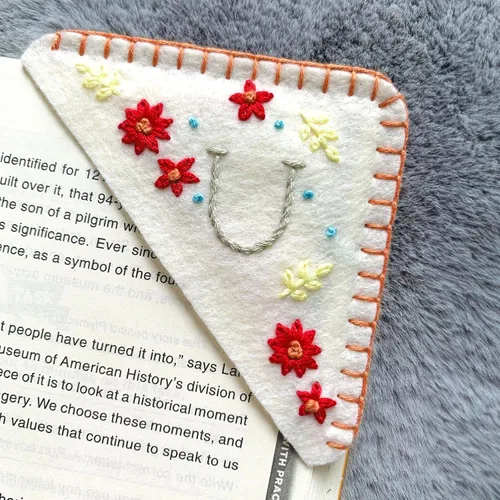 Miniatura 24 de Marcapáginas de esquina bordadas a mano personalizadas, Marcadores para mujeres, Marcador personalizado para los amantes de los libros, lindo Verde