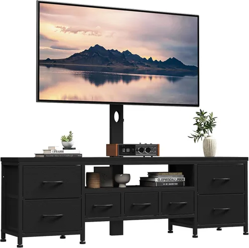 Miniatura 8 de Soporte de TV con soporte para televisores de 45/55/65/75 pulgadas, soporte de TV de 51.2 pulgadas, centro de entretenimiento con 7 cajones de tela