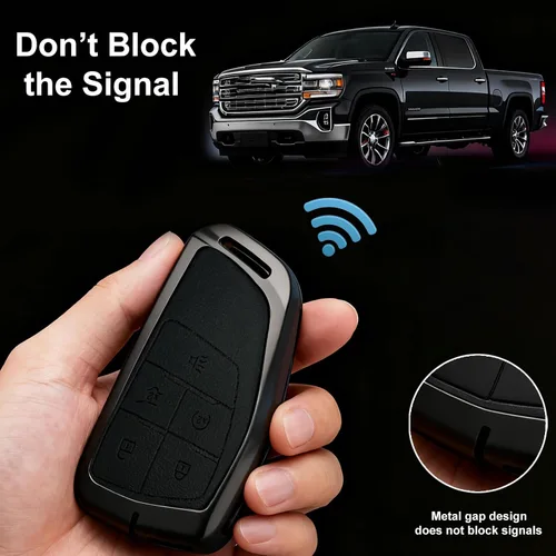 Miniatura 5 de Funda de metal resistente para llavero, compatible con GMC Yukon Denali Sierra 2021-2025~, compatible con Chevy Silverado Suburban Tahoe Buick