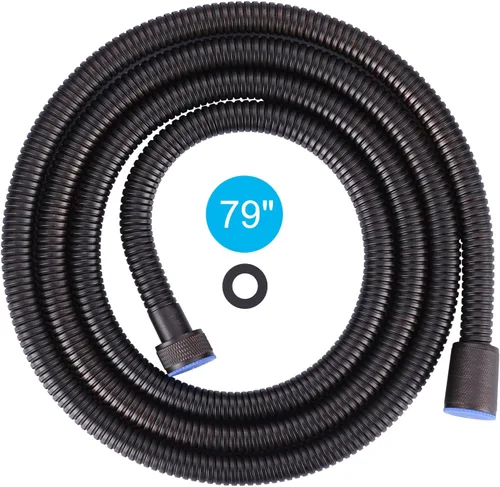 Miniatura 13 de Aleasha Manguera de ducha con acabado negro mate, 63 pulgadas SUS 304 de acero inoxidable extra largo, manguera de cabezal de ducha de mano