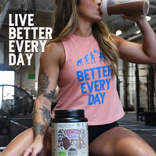 Miniatura 7 de Earth Fed Muscle Power Couple Mantequilla de Maní Chocolate Aislado de Proteína de Suero Verdaderamente Alimentado con Pasto - Certificado NSF. Sin