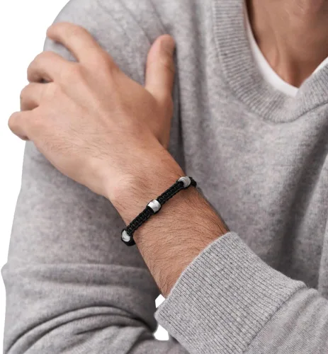 Miniatura 2 de Fossil - Brazalete de acero inoxidable y cuentas, para hombre