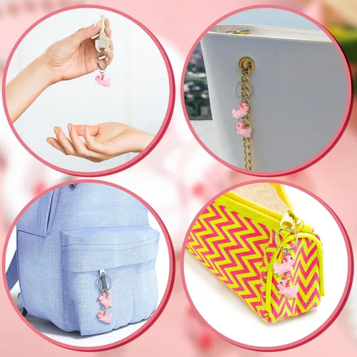 Miniatura 5 de Junkin Dijes de ajolote rosa para hacer joyas, dijes de animales de resina, mini figuras de ajolotl en miniatura, dijes de ajolote de mar