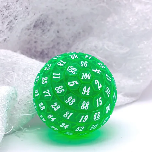 Miniatura 3 de Dados poliédricos de 100 caras, dados de juego individuales D100, cubo de 100 lados con bolsa negra, dado D100 de 1.890 in