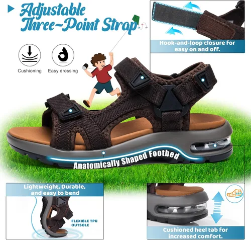 Miniatura 2 de visionreast Sandalias deportivas de moda para niños, con estampado de camuflaje, sandalias deportivas al aire libre, sandalias casuales para la playa