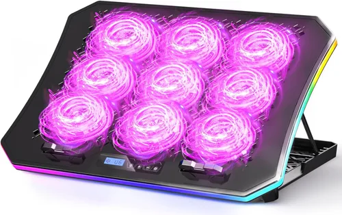 KeiBn Almohadilla de Enfriamiento para Laptop, Almohadilla de Enfriamiento con Ventilador para Laptop Gaming con 9 Ventiladores Silenciosos,