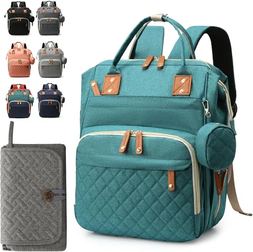 Miniatura 7 de Mochila de Pañales para Niñas y Niños: Mochila Gris para Pañales con Cambiador para Bebé, Mochila de Pañales para Mamá y Papá, Pañaleras para Bebé