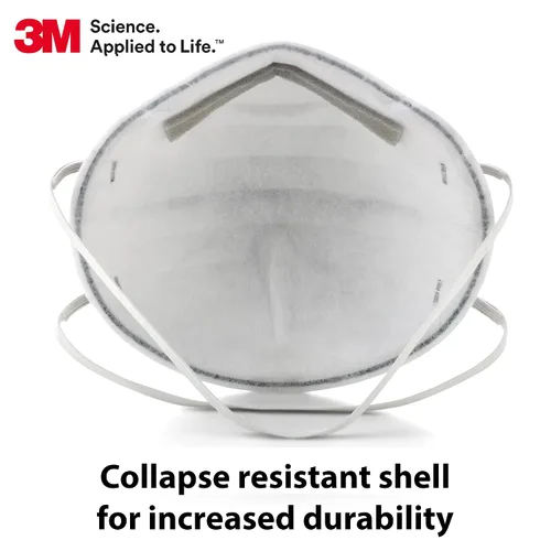 Miniatura 3 de 3M Respirador de partículas 8247, paquete de 20, R95, aprobado por NIOSH, alivio de vapor orgánico de nivel de molestia, correa cómoda trenzada