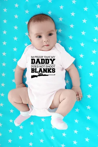 Miniatura 4 de CBTwear I'm Proof That My Daddy Does Not Shot Blanks Baby Bodysuit Boy Girl Adorable Romper Ropa