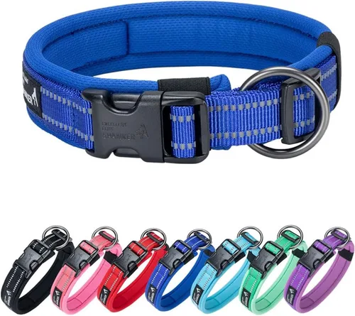 Miniatura 10 de EXCELLENT ELITE SPANKER Collar reflectante para perro, clásico, suave, acolchado, de nailon transpirable, ajustable, con hebilla de liberación