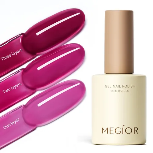 Miniatura 80 de MEGIOR Esmalte de uñas de gel blanco de 0.5 fl oz, color blanco antiguo, secado con luz UV, esmalte de gel francés, arte de uñas, salón de manicura