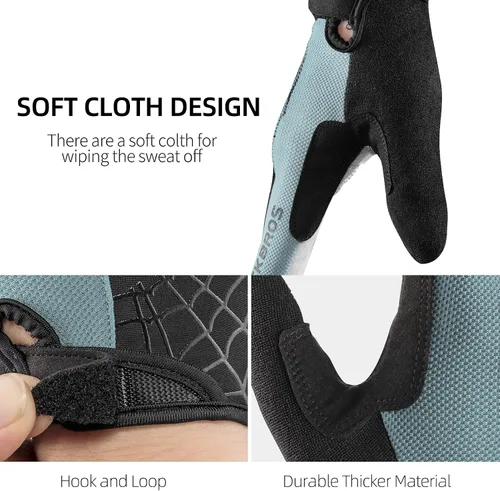 Miniatura 6 de ROCKBROS Guantes de ciclismo para hombre, guantes de bicicleta de montaña, guantes de bicicleta SBR Pad antideslizante guantes de conducción