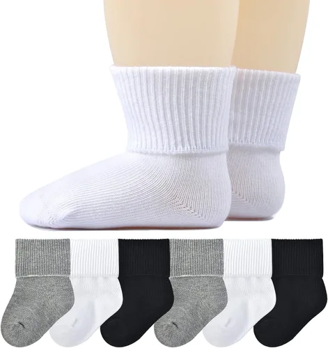 Calcetines de bebé recién nacido sin costuras, calcetines para bautizo, bautizo, bebés, niñas y niños, 0-33-12 meses, paquete de 612