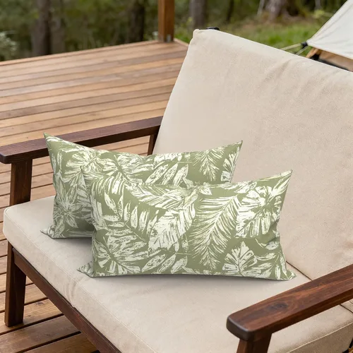 Miniatura 215 de Juego de 2 almohadas para exteriores de 16 x 16 pulgadas, repelentes al agua con interiores, para muebles de patio, hogar, jardín, geometría bohemia