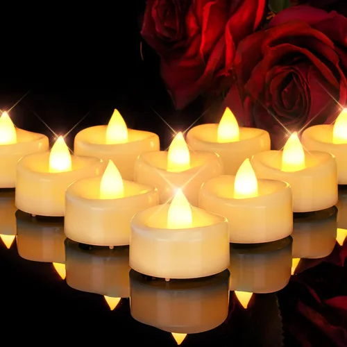 Miniatura 31 de merrynights - Velas LED sin llama, paquete de 12 velas pequeñas a pilas, velas para decoración de fiestas, hogar, bodas y otoño, 1.5 x 1.25 pulgadas