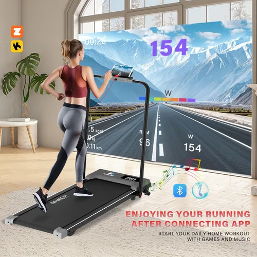 Miniatura 3 de Walking Pad, Treadmill with Incline, Brushless 2 in 1 Foldable Under Desk Portable Treadmills for Home/Office with App, Bluetooth Music, Remote