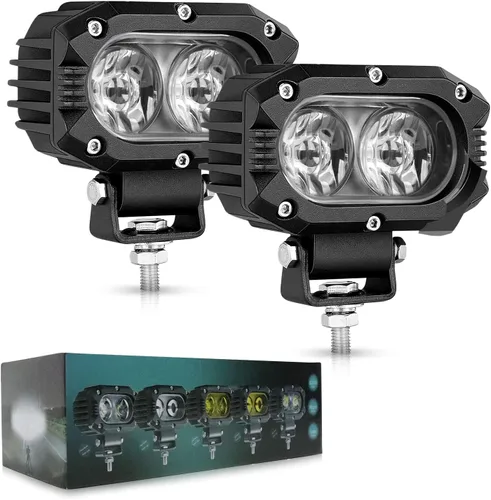 CO LIGHT Luces de inundación LED de 4 pulgadas 96 W, luces antiniebla LED de trabajo, barra de luz de trabajo para camiones, motocicleta, SUV, ATV,