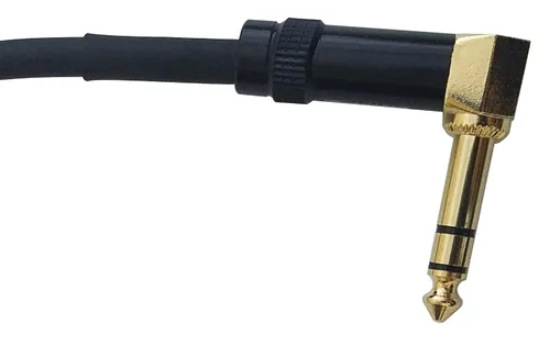 Miniatura 2 de Audio2000'S E25101 - Cable TRS de 1 pie chapado en oro de 1/4 pulgadas en ángulo recto a TRS chapado en oro de 1/4 de pulgada en ángulo recto