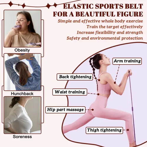 Miniatura 5 de Figura 8 Banda de fitness para entrenamientos en casa, ejercicio de pecho y hombro, banda elástica para entrenamiento de fuerza, hombres y mujeres