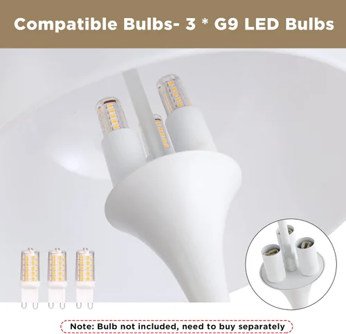 Miniatura 6 de Lámpara de mesa moderna y elegante para dormitorio, lámpara de mesa de 3 luces LED para sala de estar, oficina, lámpara de escritorio de hongo