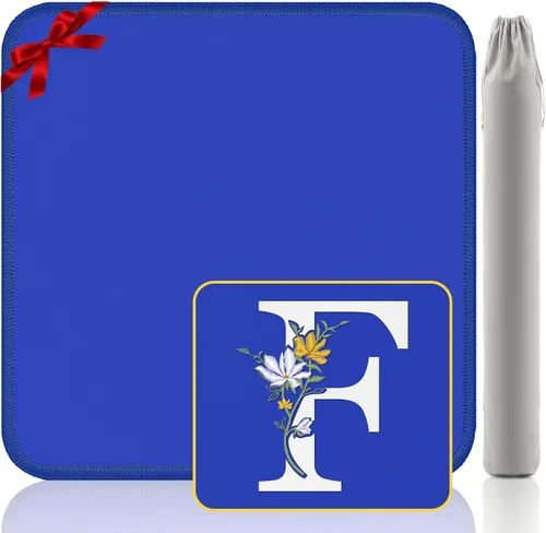 Miniatura 39 de Tapete Mahjong para mesa, neopreno antideslizante con reducción de ruido, 32.4 x 32.4 pulgadas, azul, perfecto para mahjong americano, póker