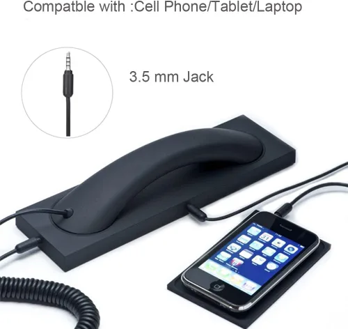Miniatura 2 de Moda Retro Teléfono Auricular 0.138 in Micrófono Prevención Radiación Compatible con iPhone Samsung