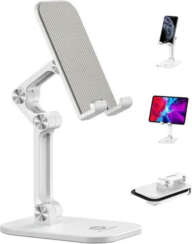 OCYCLONE Soporte para teléfono, altura y ángulo ajustable, soporte plegable para teléfono celular para escritorio, soporte más alto para iPhone