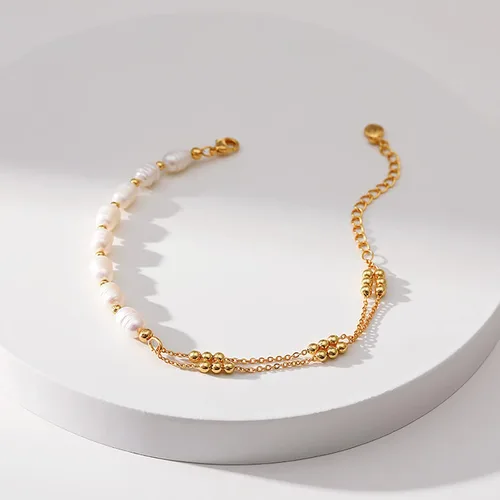 Miniatura 74 de Delicadas pulseras de oro para mujer, chapado en oro 18, ajustable, mal de ojo, mariposa, cuentas, perla, corazón, turquesa, hecha a mano para mujer