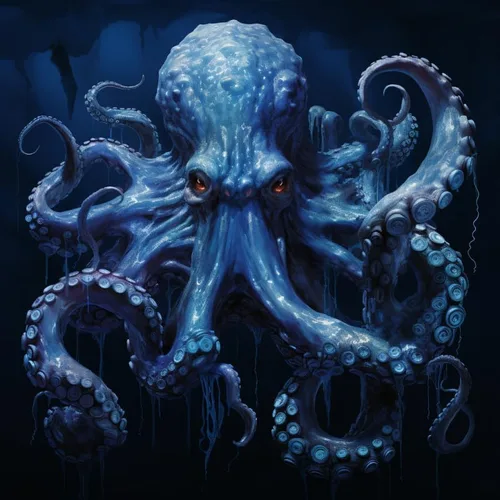 Kits de pintura de diamantes 5D por número para adultos, pulpo azul, arte de diamantes, taladro redondo completo, bordado de diamantes de imitación