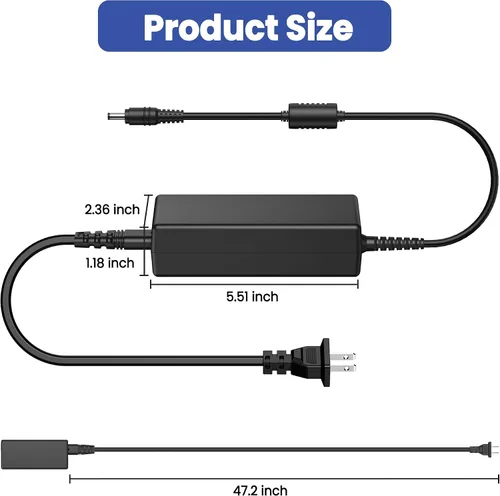 Miniatura 3 de Adaptador de CA Adaptador de corriente de 12V para cargador de luz de lámpara LED de 18G - Cable de fuente de alimentación AC/DC, 3.9 ft negro