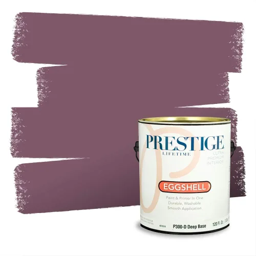 Miniatura 413 de Prestige Paints Pintura exterior e imprimación en uno, 1 galón, plano, coincidencia comparable de Valspar* Amber Rose*