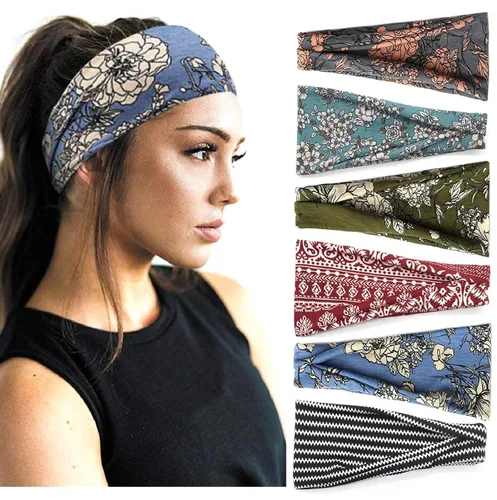 Miniatura 2 de AKTVSHOW Diademas Negras para Mujeres Banda Antideslizante para la Cabeza para el Cabello de Mujer Bandas Anchas Gruesas para el Sudor del Cabello