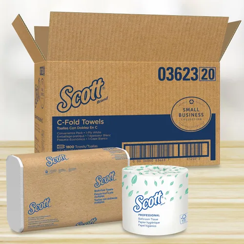 Miniatura 2 de Scott Professional Scott® Toallas de papel plegadas en C, a granel (03623), con Absorbency Pockets™, color blanco