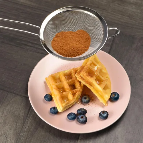 Miniatura 2 de YBM HOME Colador de malla fina de acero inoxidable con mango para enjuagar granos, frijoles y frutas de arroz, 2.5 pulgadas