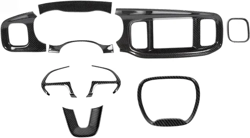Miniatura 13 de Hoolcar para Dodge Charger 2015+ Kit de Embellecedores de Decoración Interior, Panel Central de Control del Tablero, Embellecedor del Panel