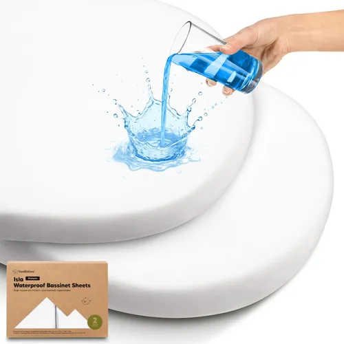 Miniatura 18 de Paquete de 2 sábanas de moisés para bebé niña y niño - 33x17 viscosa derivada de bambú, sábanas ajustables para colchón de moisés junto a la cama