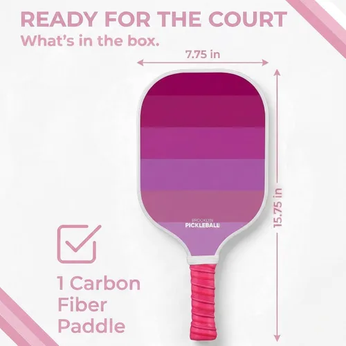 Miniatura 6 de Brooklyn Pickleball Co. – Carbon Fiber Pickleball Paddles – USAPA Approved, Honeycomb Core, Cushioned Grip, Lightweight Design – Single Paddles &