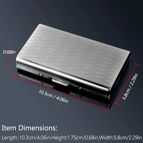 Miniatura 2 de Goshentech Estuche de metal retro con diseño espacial de pastillas, capacidad de 14, plata antigua chapada en metal, doble cara, caja de tarjeta