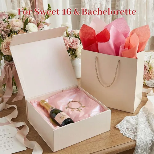 Miniatura 3 de Shindel 120 hojas de papel de seda rosa, papel de regalo de 20 x 14 pulgadas para bolsas de regalo, bodas, despedidas de soltera, proyectos