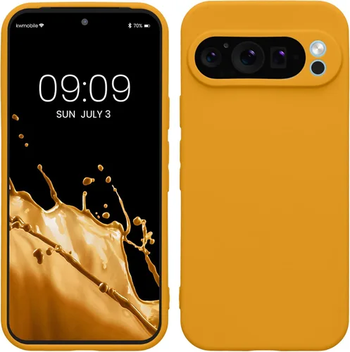 Miniatura 152 de kwmobile Funda compatible con Google Pixel 9 Pro - Funda protectora delgada de TPU para teléfono - Acabado mate suave - Negro mate