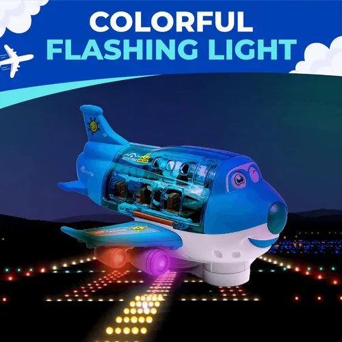 Miniatura 6 de Toysery Juguetes de Avión para Niños, Acción de Choca y Avanza, Avión de Juguete para Pequeñitos con Luces LED Intermitentes y Sonidos para Niños